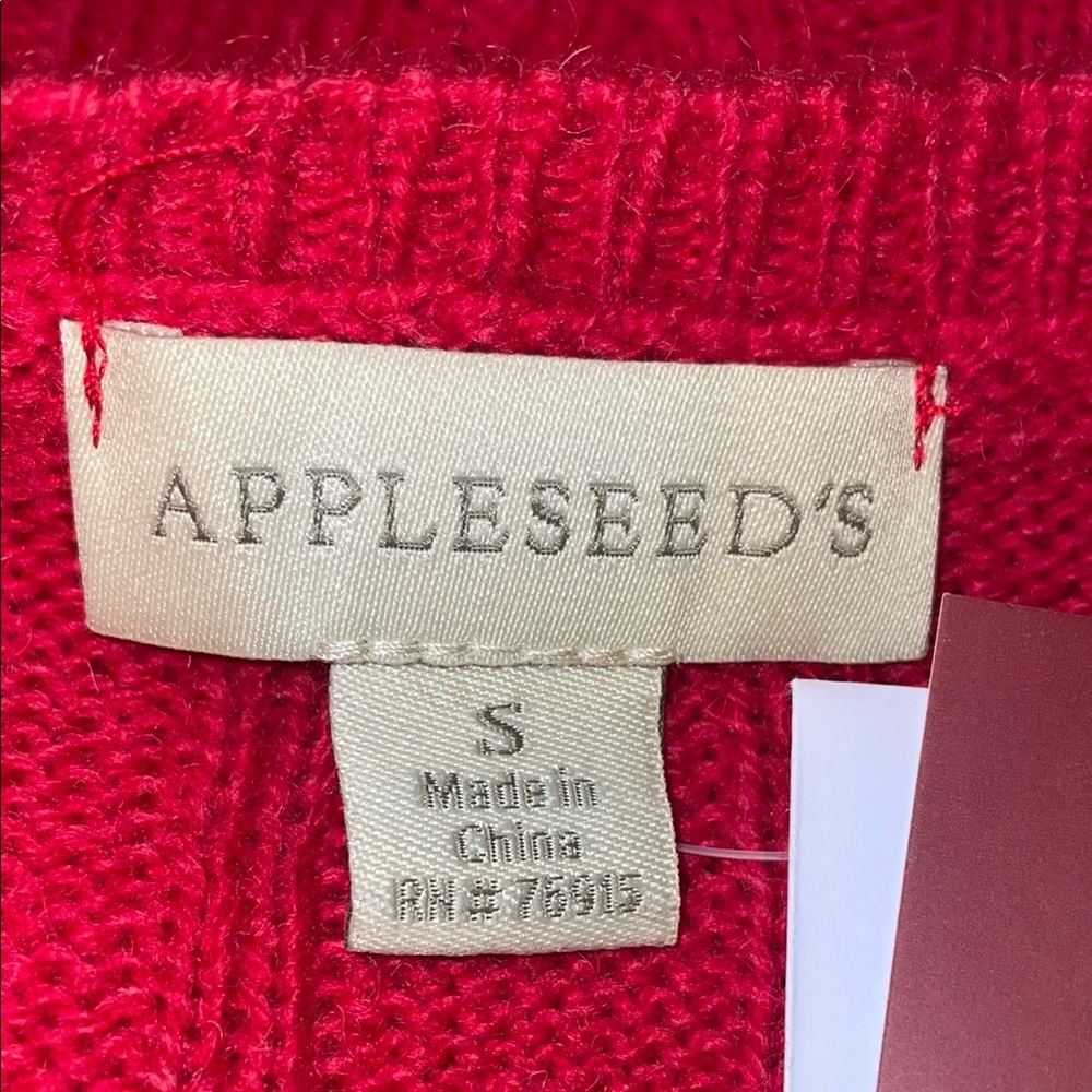 NWT 100% Wool Button Down Red Cardigan Sweater. Size Small. - Picture 5 of 11
